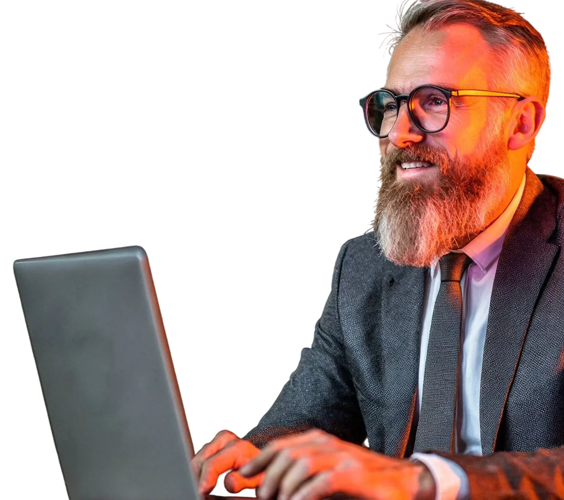 Imprenditore con laptop